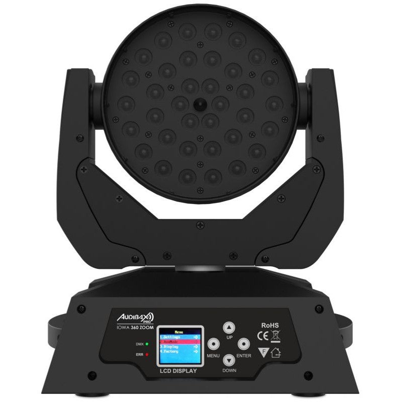 Audibax 10242473 - Kit 2 Cabezas Audibax Iowa 360 Zoom 2 Unidades + Flightcase Doble a Medida - Tempo Shop