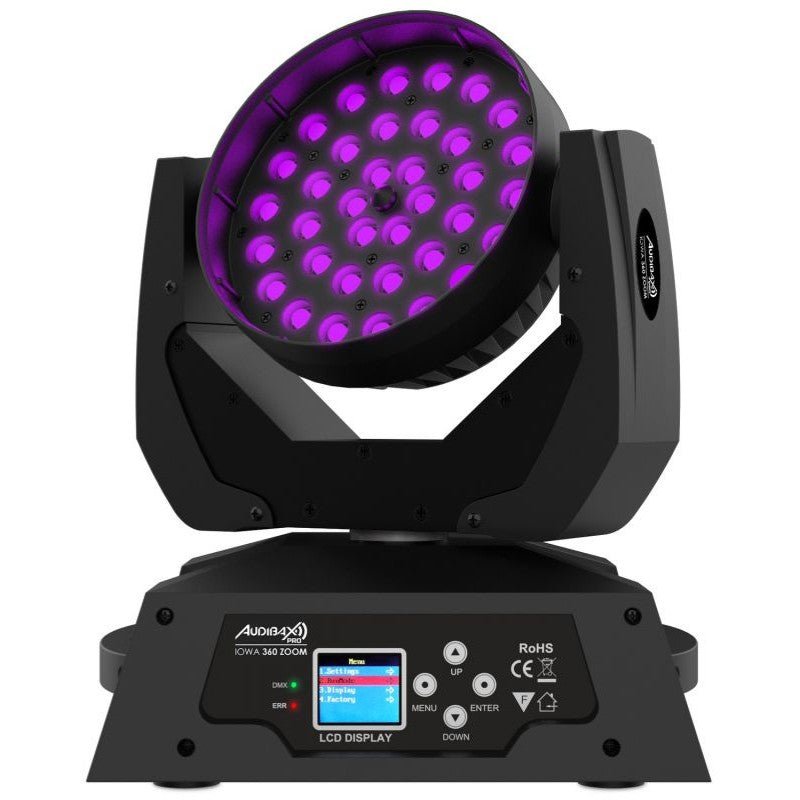 Audibax 10242473 - Kit 2 Cabezas Audibax Iowa 360 Zoom 2 Unidades + Flightcase Doble a Medida - Tempo Shop