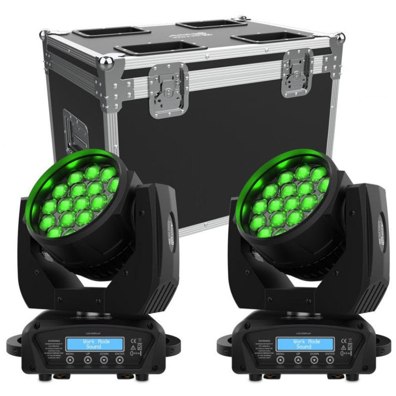Audibax 10242475 - Kit 2 Cabezas Audibax Iowa Pix 300 + Flightcase Doble a Medida - Tempo Shop