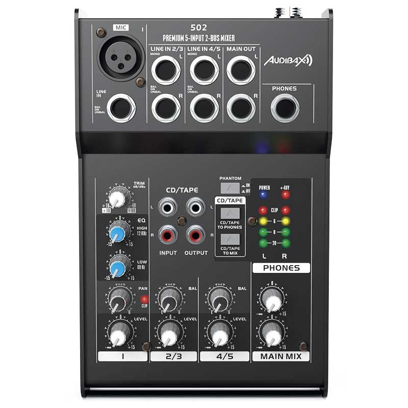Audibax 502 - Mesa Mezclas 5 Canales - Tempo Shop