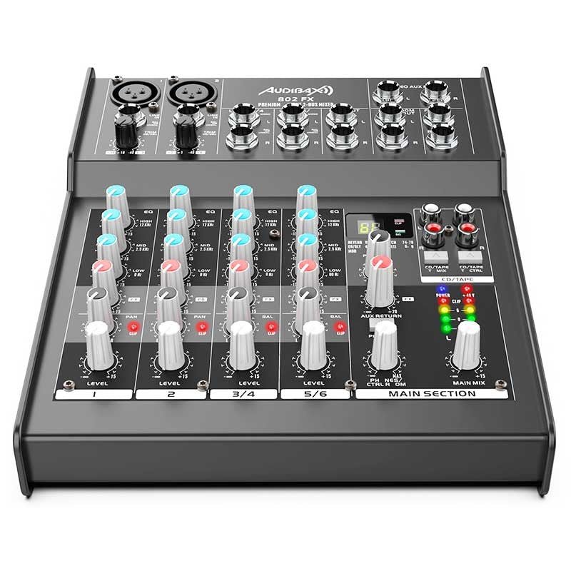 AUDIBAX 802 FX - Mesa de mezclas 6 canales y efectos - Tempo Shop