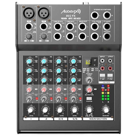 AUDIBAX 802 FX - Mesa de mezclas 6 canales y efectos - Tempo Shop