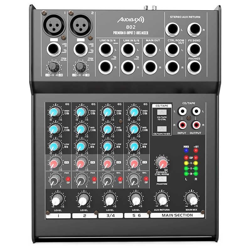 Audibax 802 - Mesa Mezclas 6 Canales - Tempo Shop