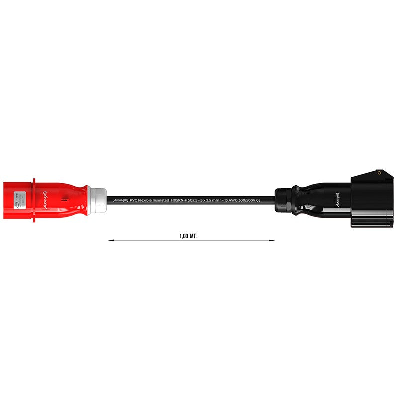 Audibax A-CEE-16-32-25 - Cable Adaptador CEE 16A a 32A