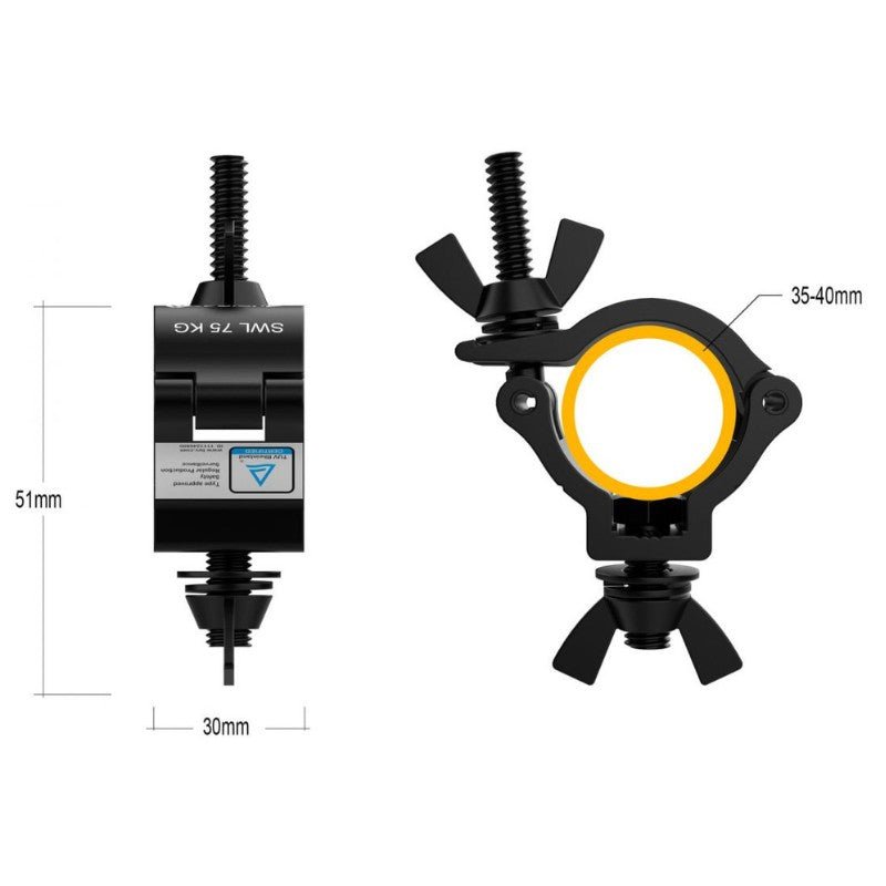 Audibax ACP - 354075BK - Abrazadera Truss 35 - 40mm 75Kg - Tempo Shop