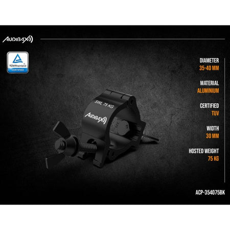 Audibax ACP - 354075BK - Abrazadera Truss 35 - 40mm 75Kg - Tempo Shop
