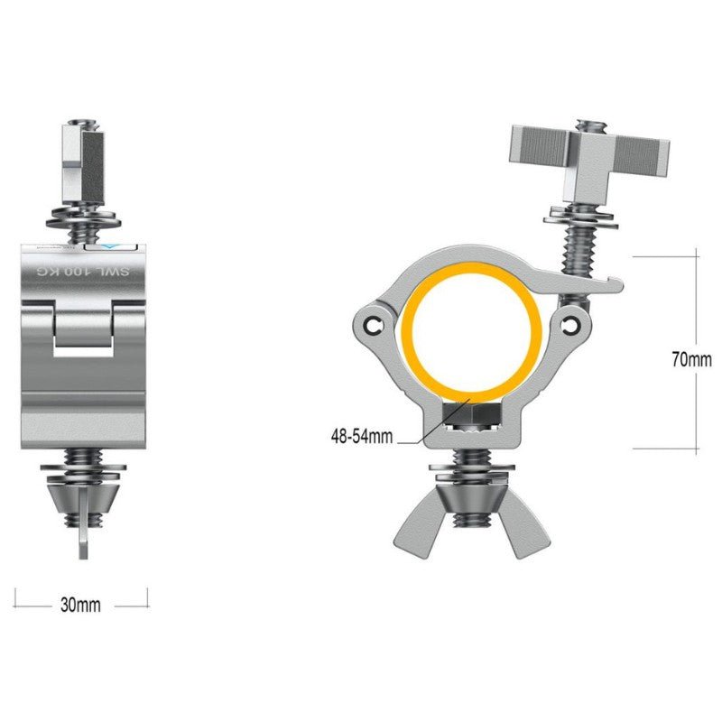 Audibax ACP - 4852100S+K - Abrazadera Truss 48 - 52mm 100 Kg color plata - Tempo Shop