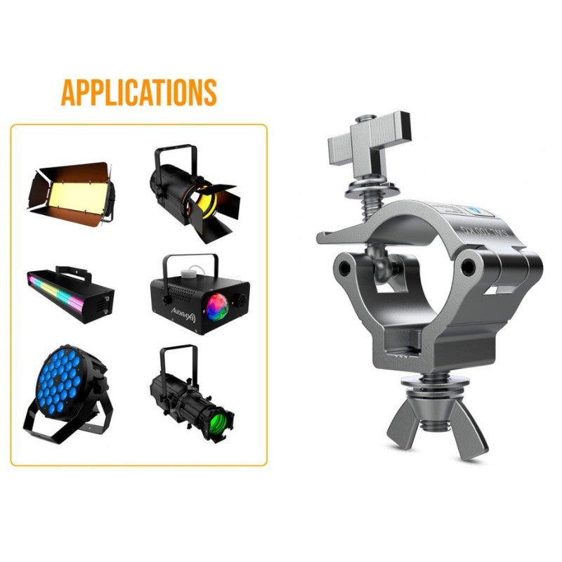 Audibax ACP - 4852100S+K - Abrazadera Truss 48 - 52mm 100 Kg color plata - Tempo Shop