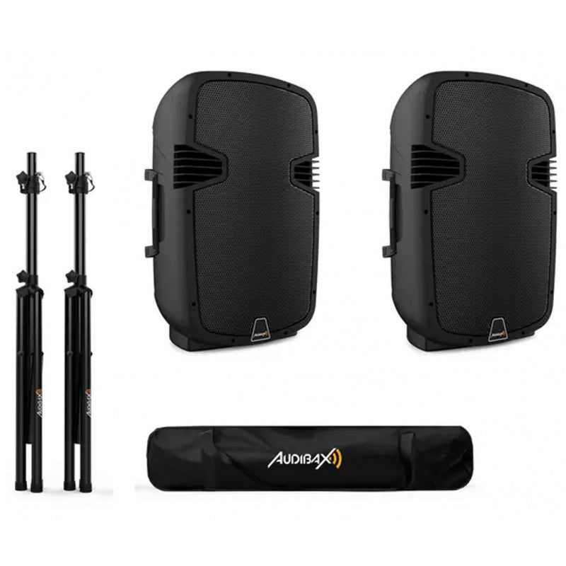 Audibax Arkansas 12 y Neo 130 - Pack de Altavoces Activos con Soportes y Bolsa