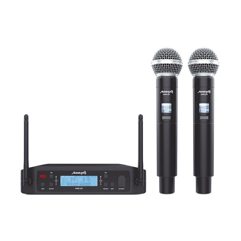 Audibax AWM 201 - Sistema Inalámbrico Micrófono de Mano de 2 Canales UHF - Tempo Shop
