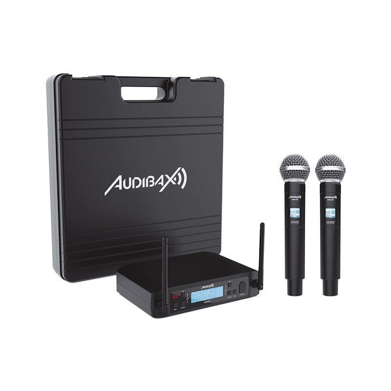 Audibax AWM 201 - Sistema Inalámbrico Micrófono de Mano de 2 Canales UHF - Tempo Shop