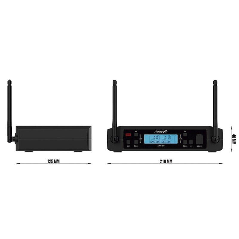 Audibax AWM 201 - Sistema Inalámbrico Micrófono de Mano de 2 Canales UHF - Tempo Shop