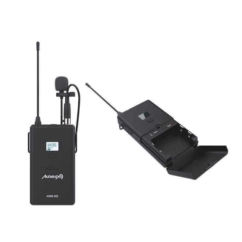 Audibax AWM 202 - Sistema Inalámbrico Micrófono Lavalier de 2 Canales UHF - Tempo Shop