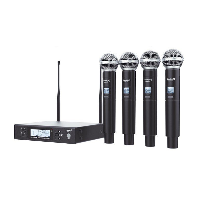 Audibax AWM 401 - Sistema Inalámbrico Micrófono de mano de 4 Canales UHF - Tempo Shop
