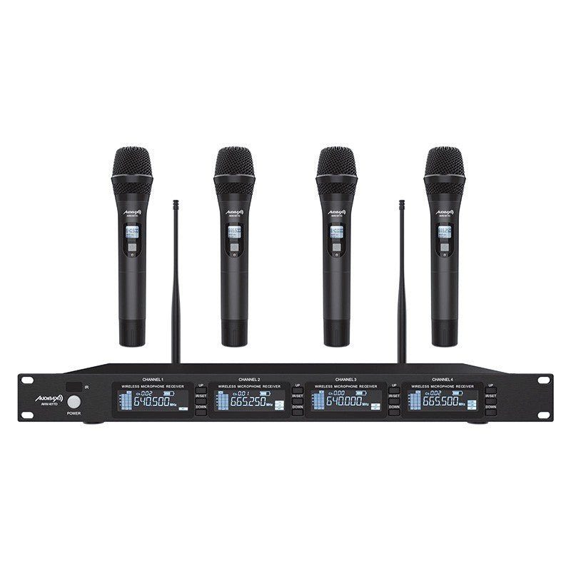 Audibax AWM 401 TD - Sistema Inalámbrico Micrófono de Mano de 4 Canales UHF - Tempo Shop