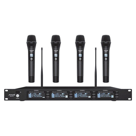 Audibax AWM 401 TD - Sistema Inalámbrico Micrófono de Mano de 4 Canales UHF - Tempo Shop