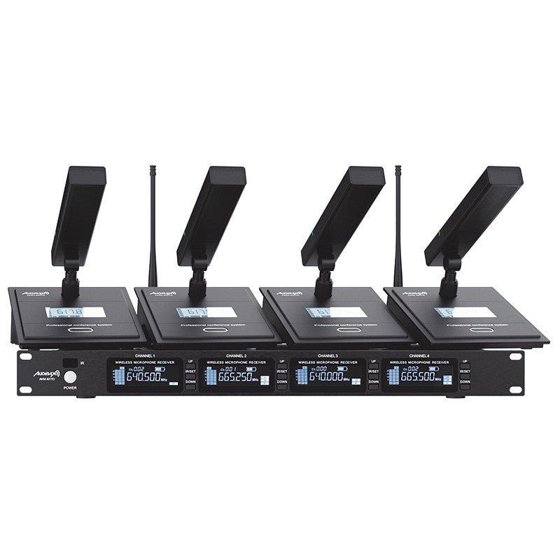 Audibax AWM 404 TD - Sistema Inalámbrico Micrófono de Conferencia 4 Canales UHF - Tempo Shop
