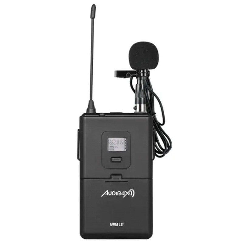 Audibax AWM L1T - Transmisor inalámbrico de petaca con micrófono Lavalier UHF profesional - Tempo Shop