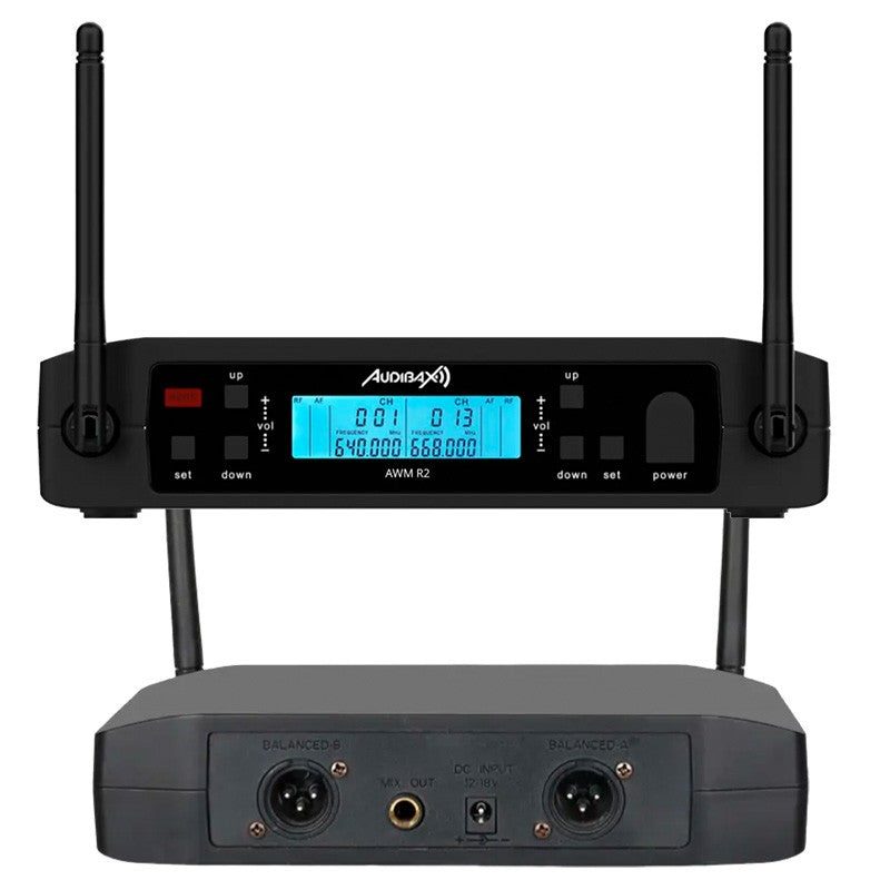 Audibax AWM R2 - Receptor de micrófono inalámbrico UHF con protección de interferencias