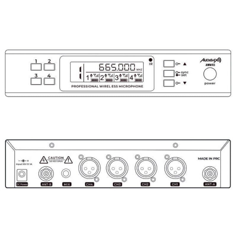 Audibax AWM R3 - Receptor Inalámbrico UHF Profesional