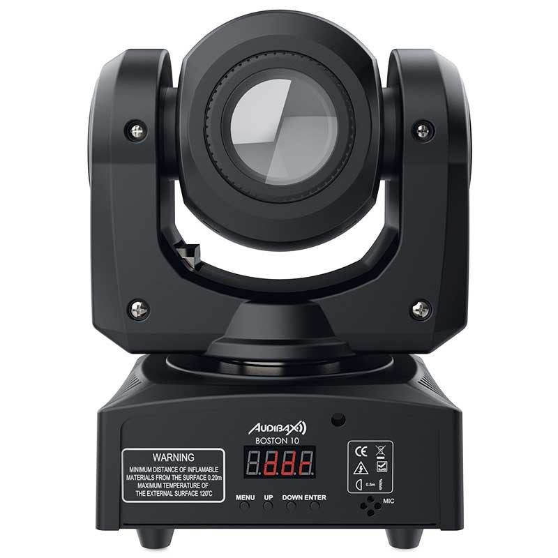 Audibax Boston 10 - Cabeza Móvil Disco Led 10WBlanco + 7 Colores 7 Gobos Fijos + Spot - Tempo Shop