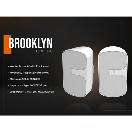 Audibax Brooklyn 8T WH - Pareja Altavoces Pasivos Potencia RMS 100V - 5W/10W/20W/40W - Tempo Shop