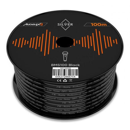 Audibax Silver BSM100 Black - Bobina Cable Micro Balanceado 100m - Tempo Shop