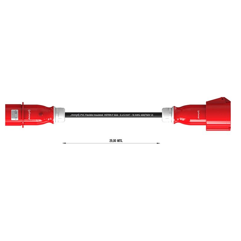 Audibax CEE2500-60-5P - Cable Alargador CEE 32A 25m - Tempo Shop