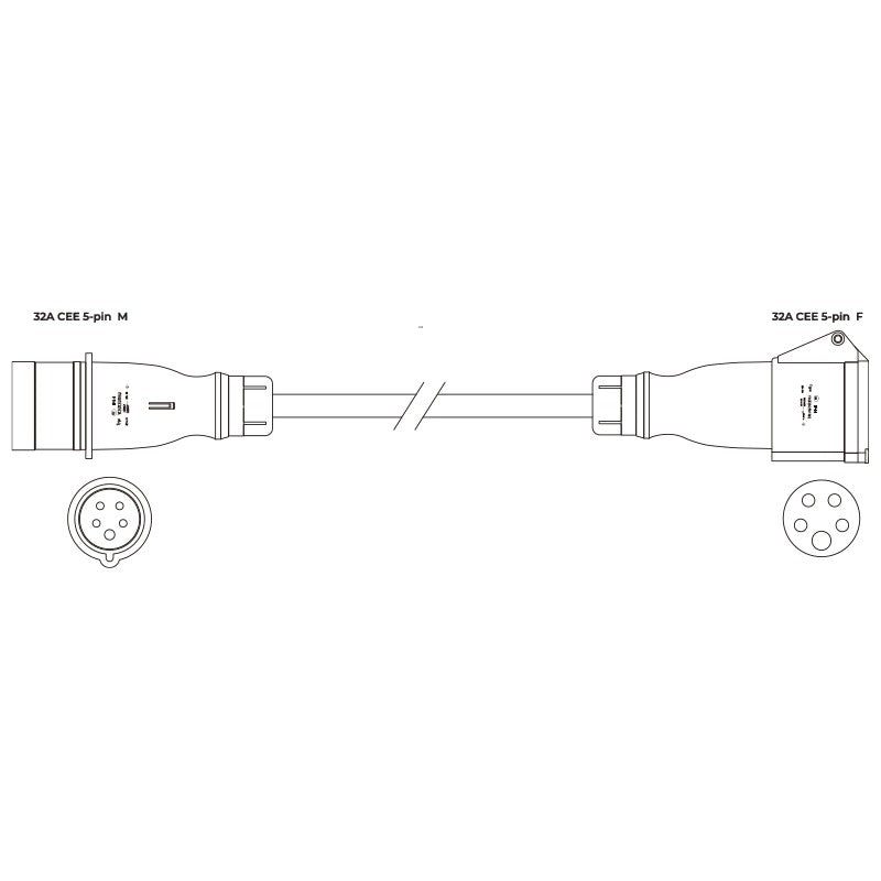 Audibax CEE2500-60-5P - Cable Alargador CEE 32A 25m - Tempo Shop