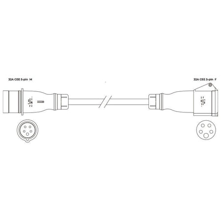 Audibax CEE2500-60-5P - Cable Alargador CEE 32A 25m - Tempo Shop