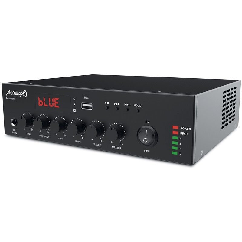 Audibax Dayton 120BT - Amplificador Línea de 100V y 4 - 16 Ω - 120W con USB, FM y Bluetooth - Tempo Shop