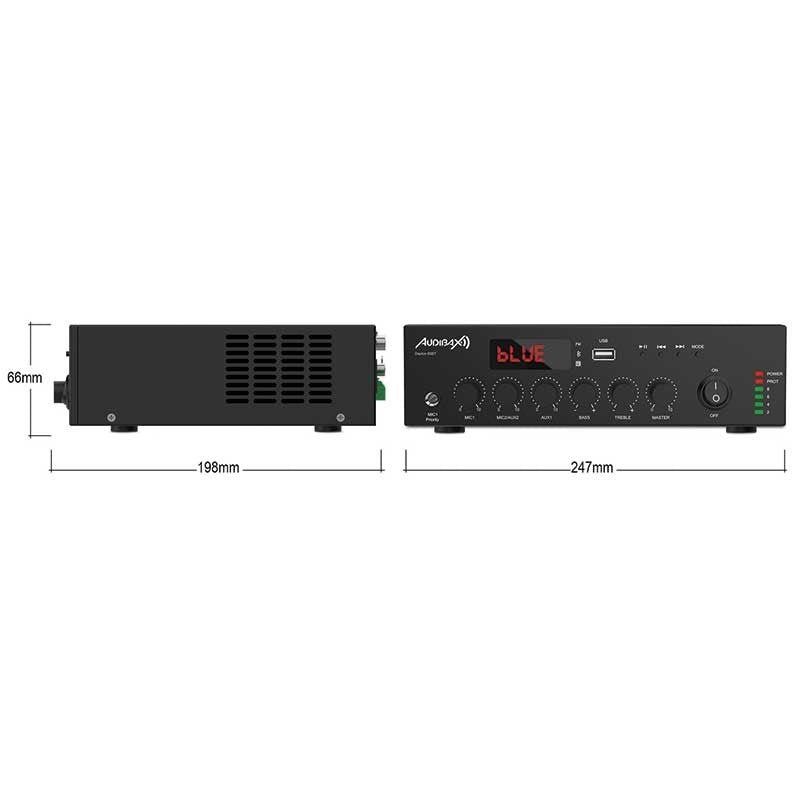 Audibax Dayton 60BT - Amplificador Línea de 100V y 4 - 16 Ω - 60W USB, FM y Bluetooth - Tempo Shop