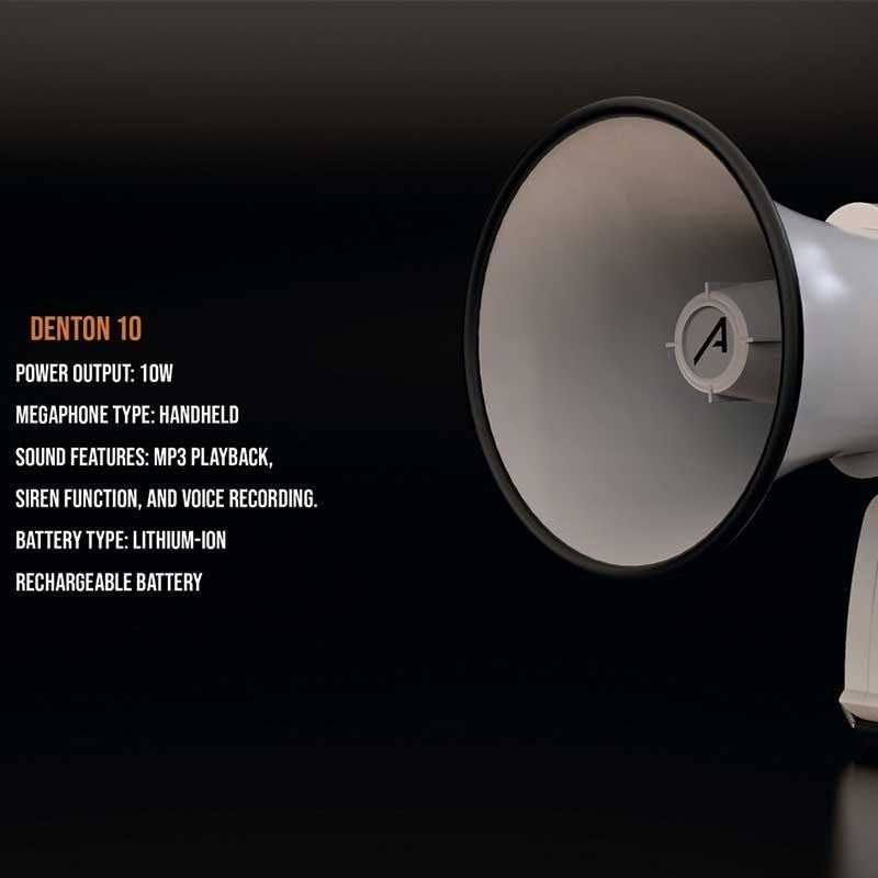 Audibax Denton 10 - Megáfono de Mano - Tempo Shop