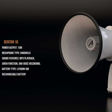 Audibax Denton 10 - Megáfono de Mano - Tempo Shop