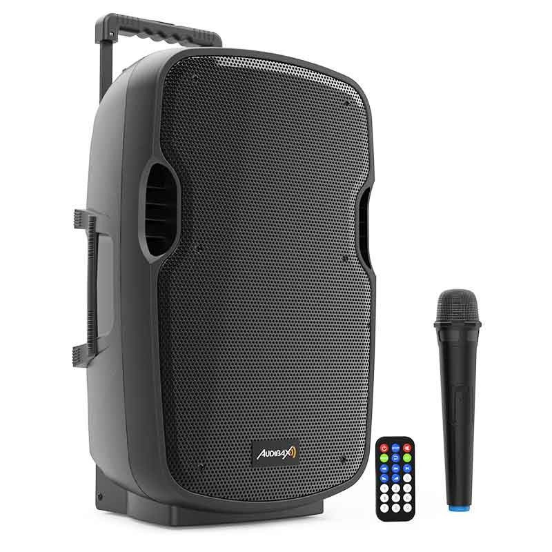 Audibax Denver 10 - Altavoz Activo PA 10 con Batería , Ruedas + 1 Micro Inalámbrico - Tempo Shop
