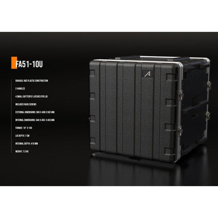 AUDIBAX FA51-10U - Maleta Rack Flightcase de 19 Pulgadas y 10 Unidades en Polietileno - Tempo Shop