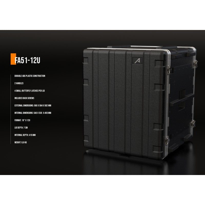 Audibax FA51-12U - Flightcase Rack 19" de 12 Unidades en Polietileno (PE) - Tempo Shop