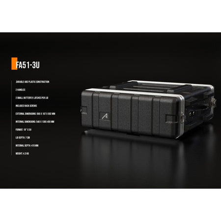 Audibax FA51-3U - Rack Case Flightcase de 19" en Polietileno de Alta Resistencia (3 Unidades) - Tempo Shop