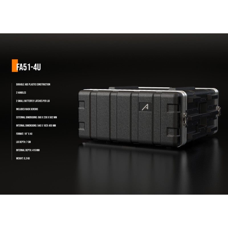 Audibax FA51-4U - Estuche Rack 19" de 4 Unidades en Polietileno (PE) - Tempo Shop