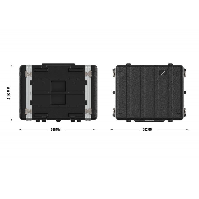 Audibax FA51-8U - Estuche Rack Flightcase de 19" y 8 Unidades en Polietileno - Tempo Shop