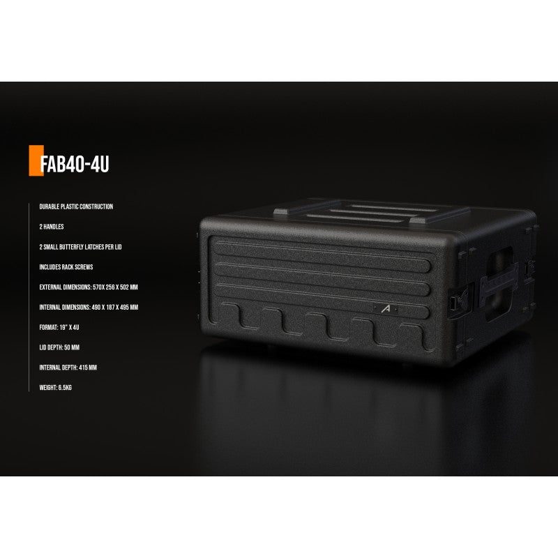 Audibax FAB40 4U - Rack Case Negro de PE para Equipo de Audio Profesional (Flightcase) - Tempo Shop