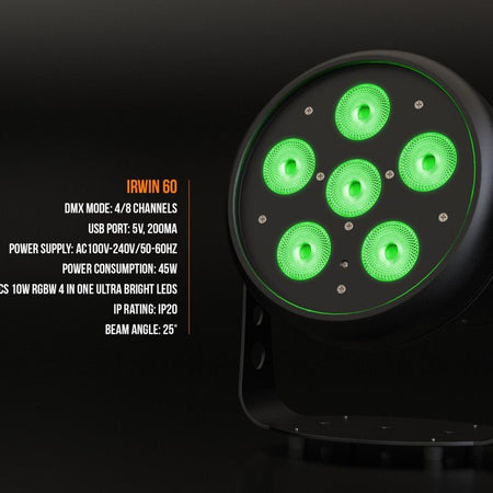 Audibax Irwin 60 - Foco Par LED 60w RGBW 4in1 - Tempo Shop