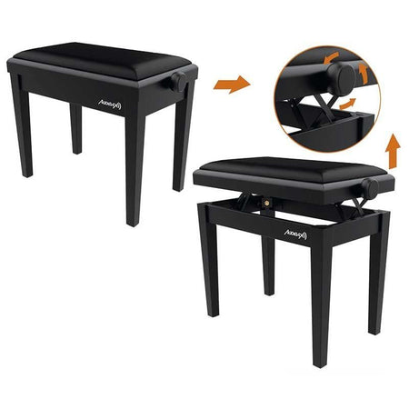 Audibax KB600 Black - Banco para Piano Teclado Ajustable Regulable Acolchado - Tempo Shop