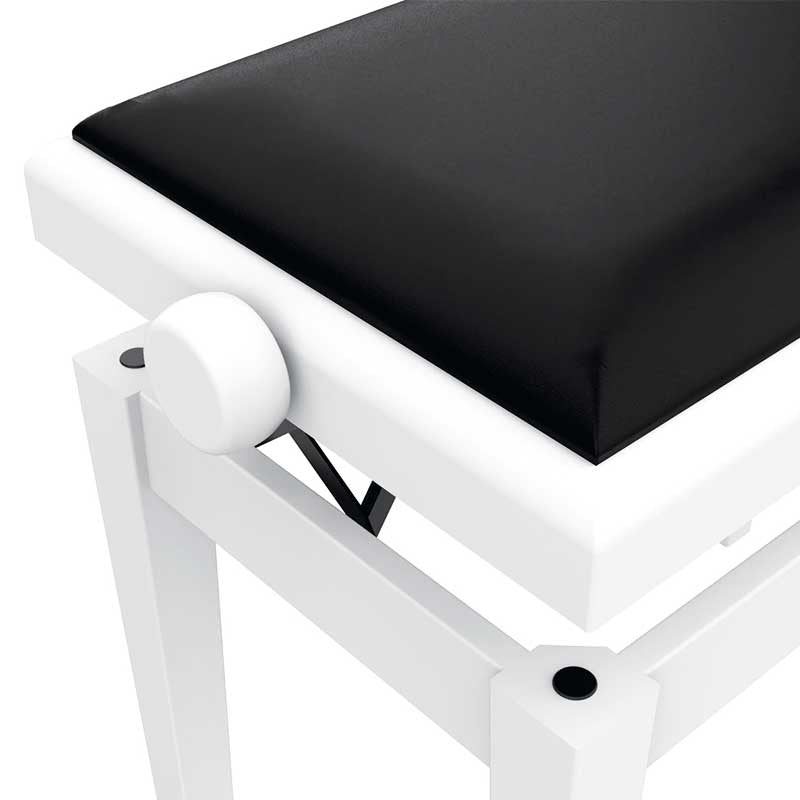 Audibax KB600 White - Banco para Piano Teclado Ajustable Regulable Acolchado - Tempo Shop