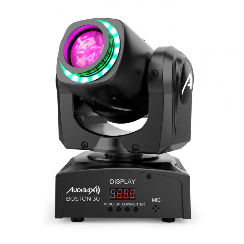 Audibax Kit 4 Boston 30 Ring + Flightcase - Cabezas Móviles Spot 30w Anillo LED + Flightcase - Tempo Shop
