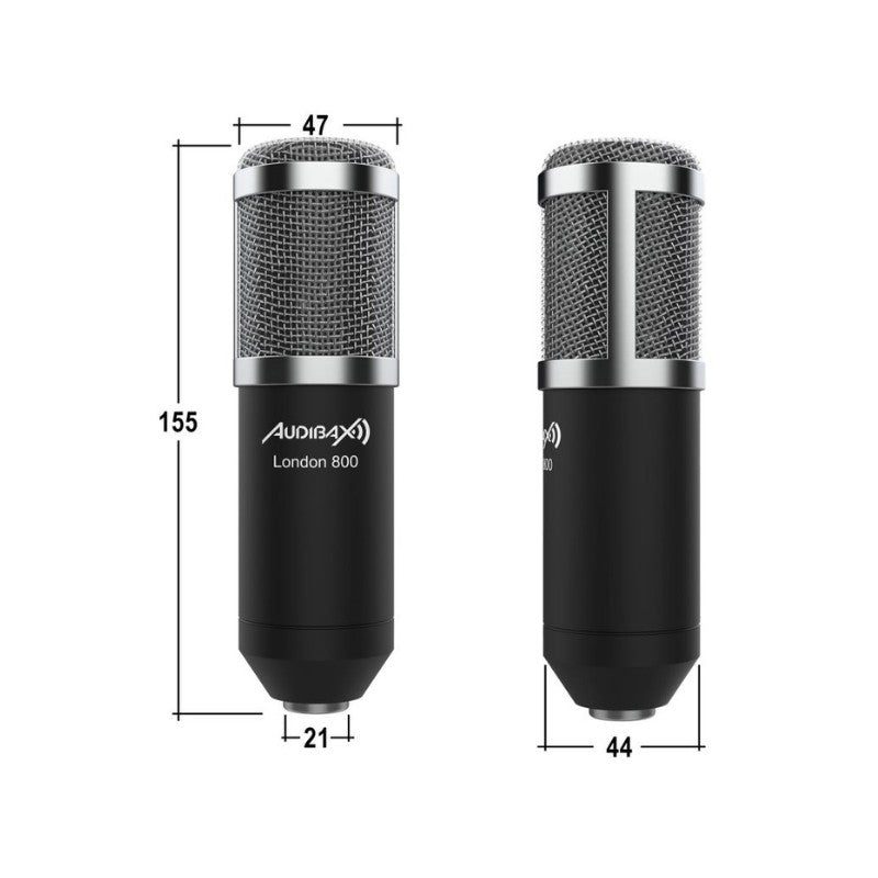 Audibax London 800 USB Silver - Pack Micrófono USB Pack para Podcast / Grabación / Gamers - Tempo Shop