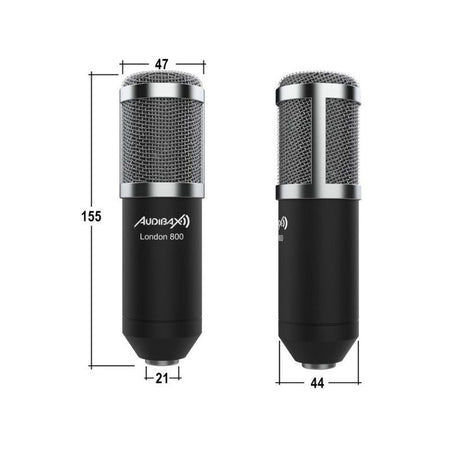 Audibax London 800 USB Silver - Pack Micrófono USB Pack para Podcast / Grabación / Gamers - Tempo Shop