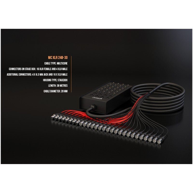 Audibax MC XLR 248 30 Stage Box 30M - Cajetin de escenario de 30m - Tempo Shop