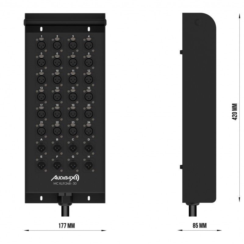 Audibax MC XLR 248 30 Stage Box 30M - Cajetin de escenario de 30m - Tempo Shop
