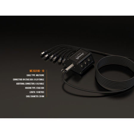 Audibax MC XLR 66 - 10 - Cajetín de Escenario 6 Entradas XLR 10m - Tempo Shop